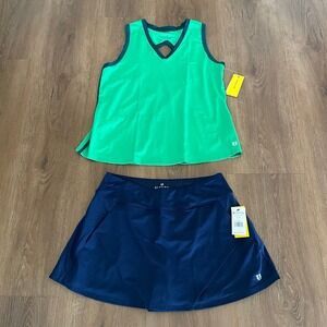 NWT Eleven Venus Williams Walk The Line Tank Tennis Set Fly Skirt Sz Large $152